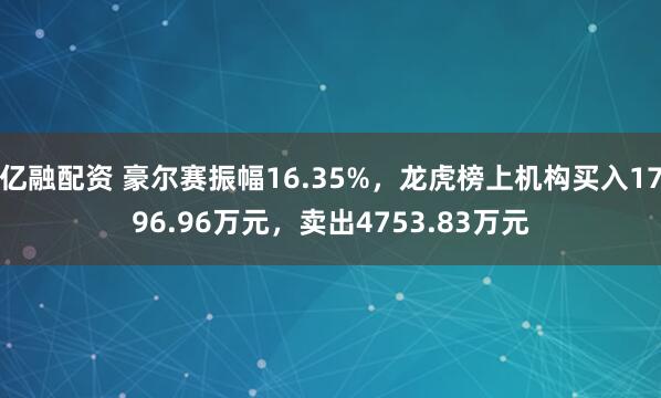 亿融配资 豪尔赛振幅16.35%，龙虎榜上机构买入1796.96万元，卖出4753.83万元