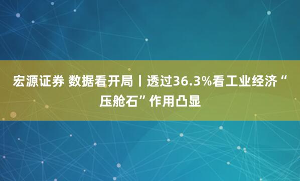宏源证券 数据看开局丨透过36.3%看工业经济“压舱石”作用凸显